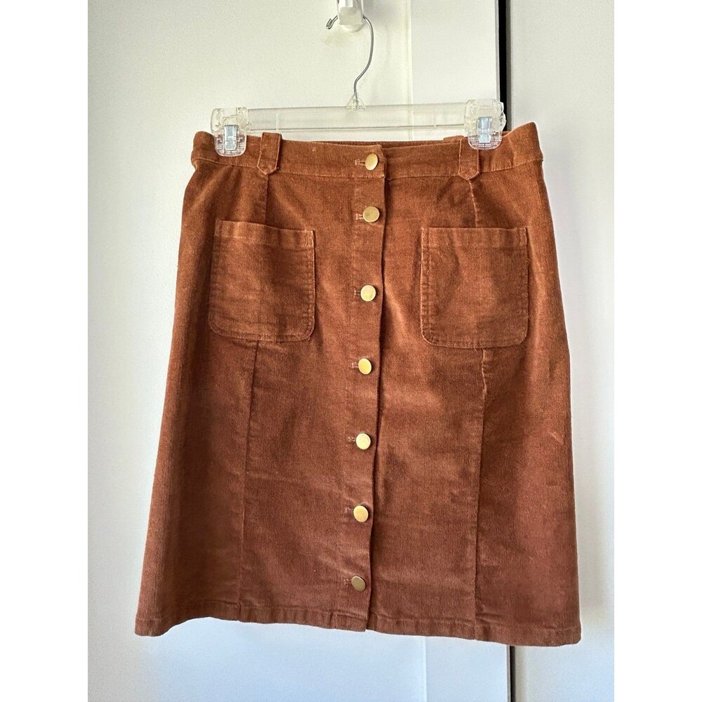 Corduroy brown Bohme button skirt